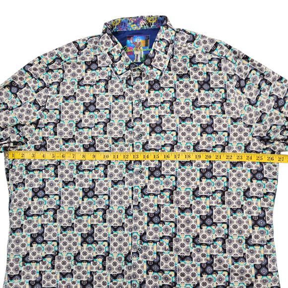 Robert Graham Shirt Mens 2XL Multicolor Geometric Button Down Long Sleeve Flip - Picture 14 of 16